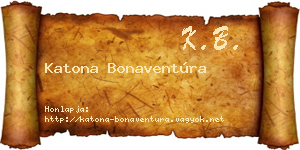 Katona Bonaventúra névjegykártya